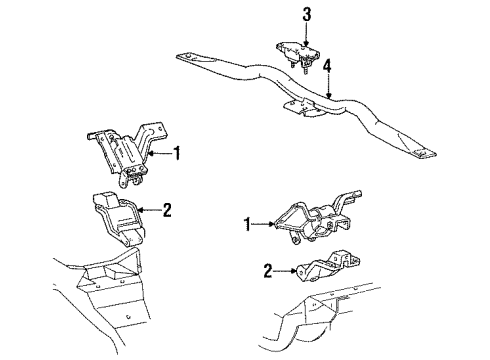 1996 Mercury Grand Marquis Engine & Trans Mounting Diagram