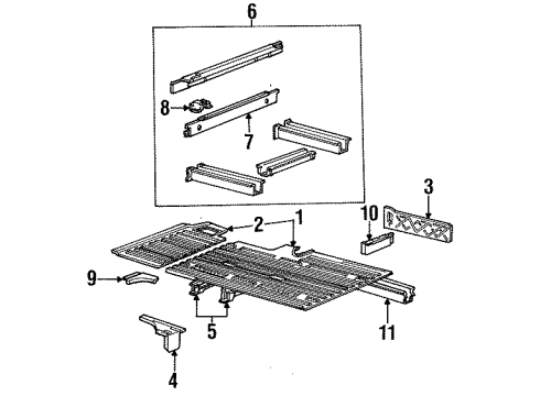 1996 Ford Aerostar Rear Floor & Rails Diagram 2 - Thumbnail