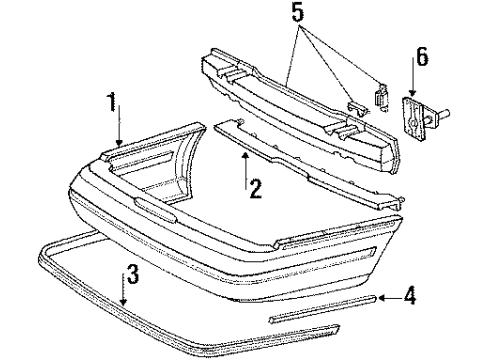 1994 Lincoln Continental Bumper Assembly - Rear Diagram