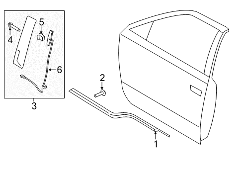 2019 Ford F-150 Exterior Trim - Front Door Diagram 2 - Thumbnail