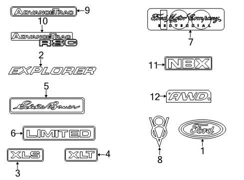 2005 Ford Explorer Exterior Trim - Lift Gate Diagram