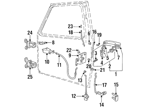 1995 Ford F-350 Front Door Diagram
