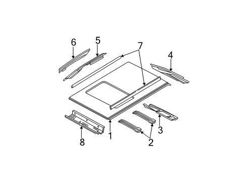 2002 Ford Focus Roof & Components Diagram 4 - Thumbnail