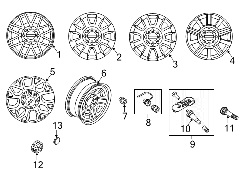 2021 Ford F-250 Super Duty Wheels Diagram
