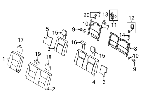 2022 Ford F-250 Super Duty Rear Seat Components Diagram 6 - Thumbnail