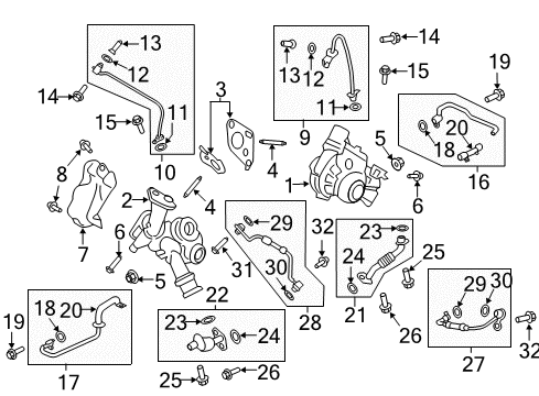 2017 Lincoln Continental Turbocharger, Driver Side Diagram for FT4Z-6K682-G