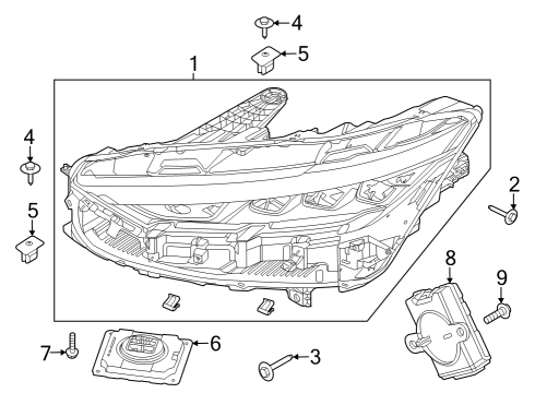 2024 Ford Mustang Mach-E Headlamp Components Diagram