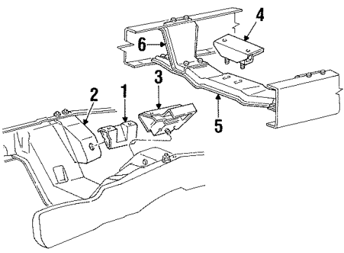 1992 Ford Bronco Engine & Trans Mounting Diagram 3 - Thumbnail