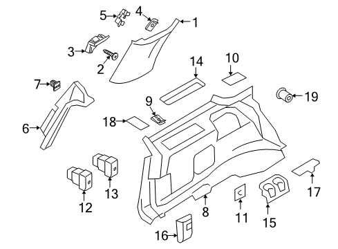 2016 Lincoln Navigator Cover Plate, Driver Side Diagram for FL1Z-14D721-BA
