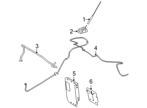 2009 Ford Focus Antenna Cable, Rear Diagram for 9S4Z-18812-E