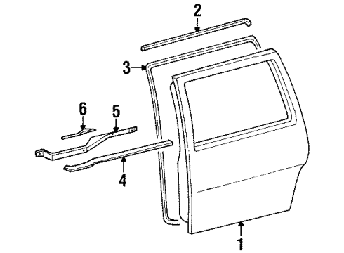1996 Ford Windstar Door & Components Diagram