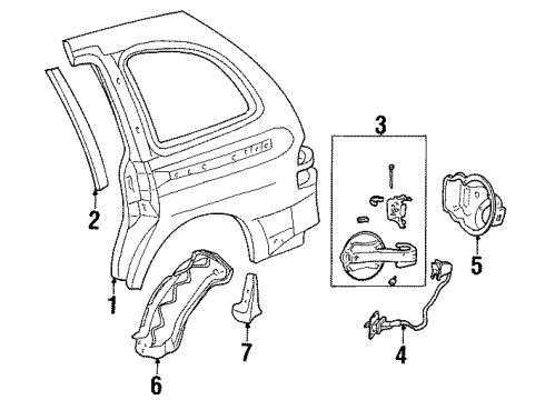 2000 Ford Windstar Side Panel & Components Diagram 2 - Thumbnail