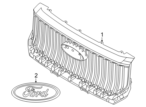 2025 Ford Maverick Grille & Components Diagram 2 - Thumbnail