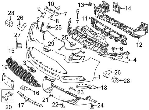 2016 Ford Focus Bumper & Components - Front Diagram 3 - Thumbnail