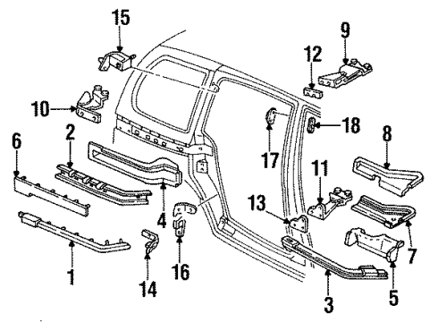 1998 Mercury Villager Upper Striker Diagram for F7XZ-12253A22-AA