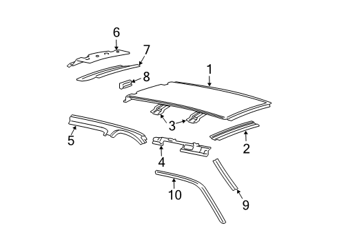 2004 Ford Expedition Roof & Components Diagram