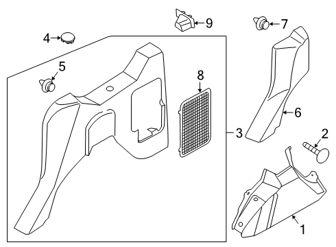 2021 Ford Transit Connect Interior Trim - Side Panel Diagram 4 - Thumbnail