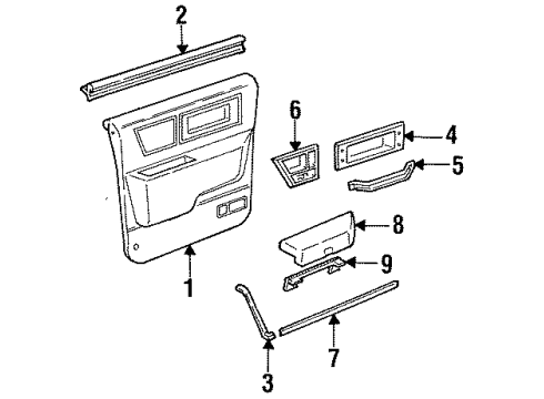 1986 Lincoln Continental Interior Trim - Rear Door Diagram