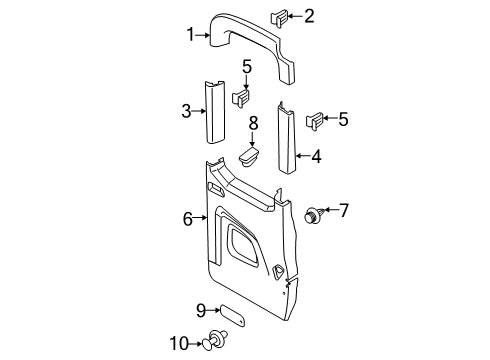 2025 Ford Transit-350 HD Interior Trim - Back Door Diagram 3 - Thumbnail