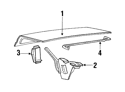 1989 Ford Tempo Trunk Lid & Components Diagram