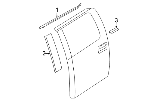 2011 Ford F-150 Exterior Trim - Rear Door Diagram 3 - Thumbnail