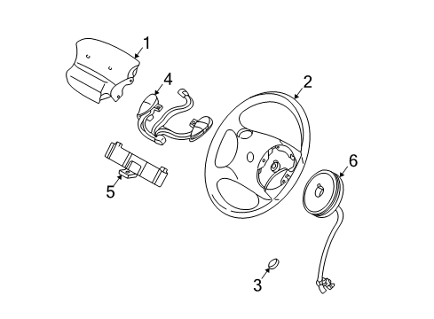 2005 Ford Ranger Steering Wheel & Trim Diagram