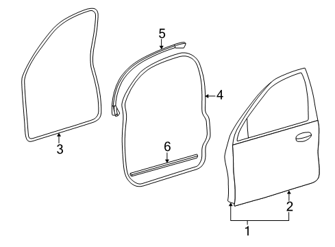 2000 Mercury Sable Door & Components Diagram