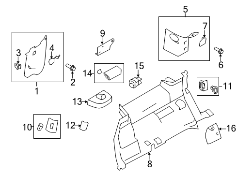 2013 Ford Flex Interior Trim - Quarter Panels Diagram 3 - Thumbnail