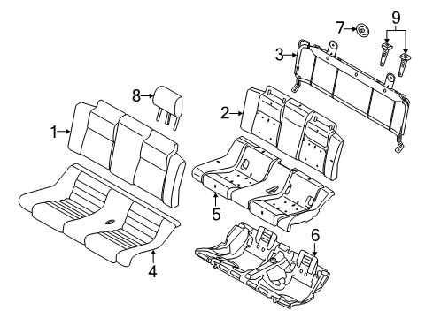 2013 Ford Mustang Rear Seat Components Diagram