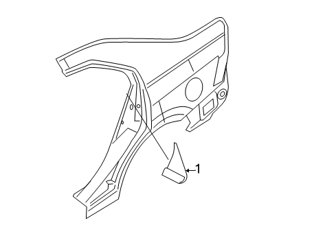 2012 Lincoln MKZ Front Molding, Rear Passenger Side Diagram for 6H6Z-5428166-BB