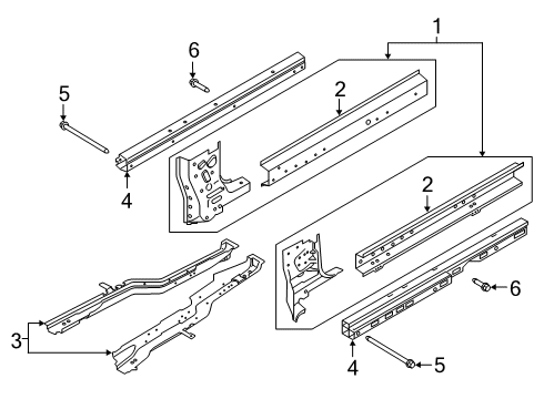 2020 Lincoln Aviator Extension - Side Member Diagram for L1MZ-7810063-F