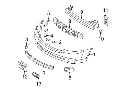 2006 Lincoln Zephyr Bumper & Components - Front Diagram