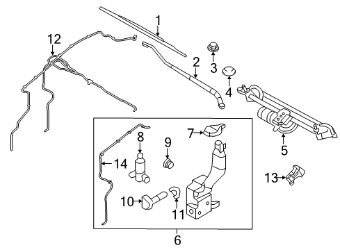 2011 Lincoln MKX Washer Reservoir Diagram for BT4Z-17618-A