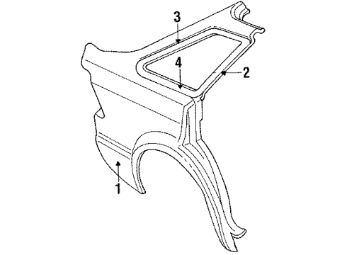1987 Mercury Lynx Exterior Trim - Quarter Panel Diagram 3 - Thumbnail