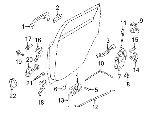 2008 Ford Focus Rear Door - Lock & Hardware Diagram