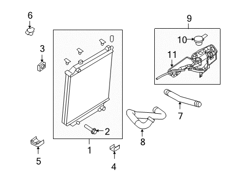 2009 Ford Explorer Sport Trac Radiator & Components Diagram 2 - Thumbnail