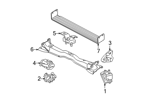 2004 Mercury Mountaineer Engine & Trans Mounting Diagram