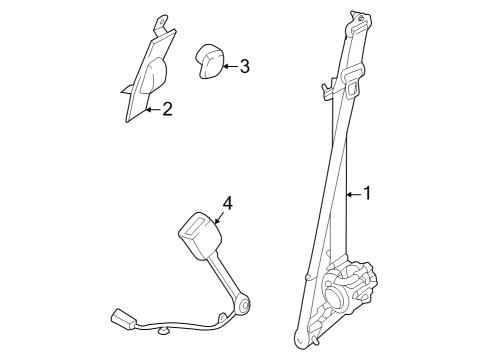 2024 Ford F-150 Lightning Front Seat Belts Diagram