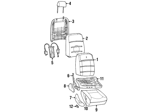 1997 Lincoln Continental Front Seat Components Diagram 2 - Thumbnail
