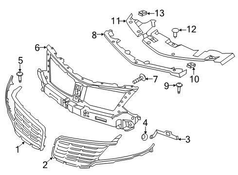 2016 Lincoln MKC Grille & Components Diagram