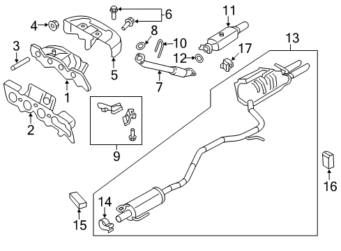 2010 Mercury Milan Exhaust System Diagram 3 - Thumbnail