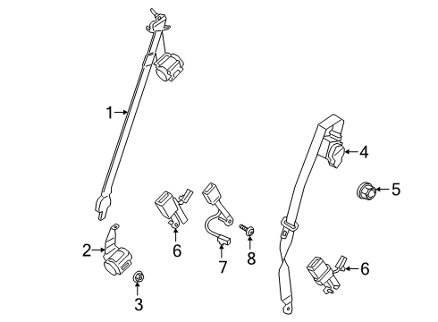 2020 Ford Expedition Second Row Seat Belts Diagram