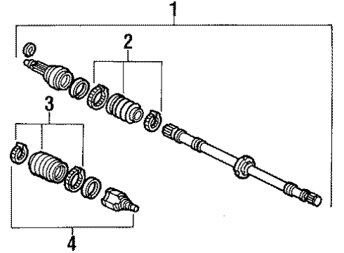1989 Mercury Tracer Inner Boot Diagram for E7GZ3A331J