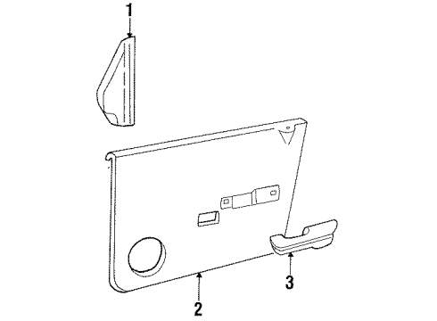 1985 Mercury Lynx Interior Trim - Door Diagram