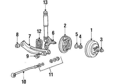 1984 Ford EXP Rear Brakes Diagram