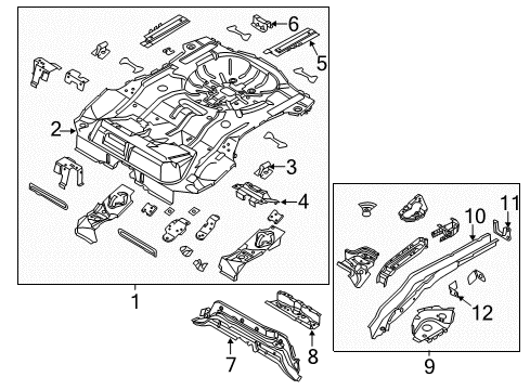 2017 Ford Focus Rear Floor & Rails Diagram 3 - Thumbnail