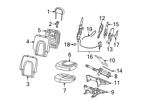 2005 Lincoln Aviator Seat Support, Rear Diagram for 4C5Z78606A51AA