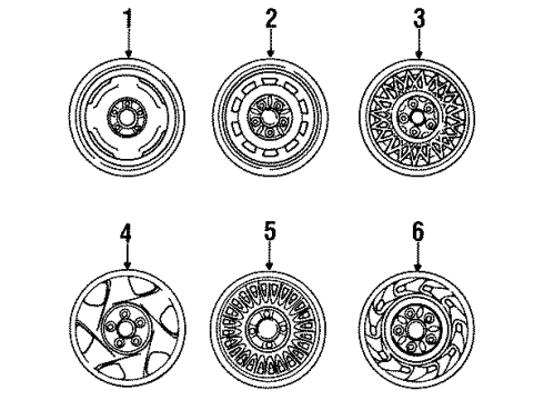 1989 Ford Taurus Spare Wheel Diagram for F3OY-1007-C