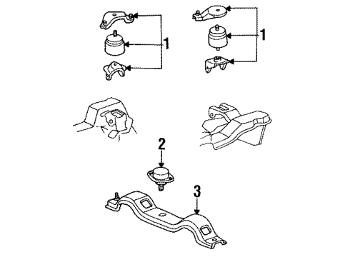 1991 Mercury Cougar Engine & Trans Mounting Diagram 2 - Thumbnail