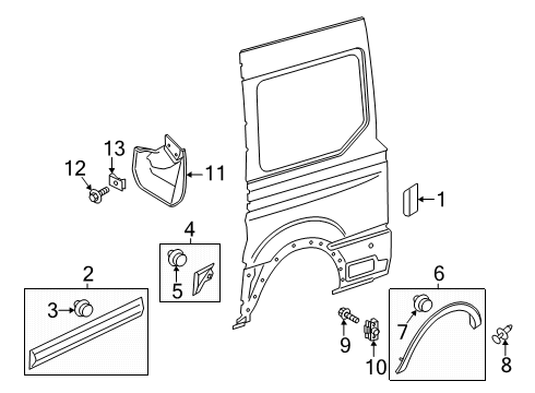 2024 Ford Transit-350 HD Exterior Trim - Side Panel Diagram 8 - Thumbnail